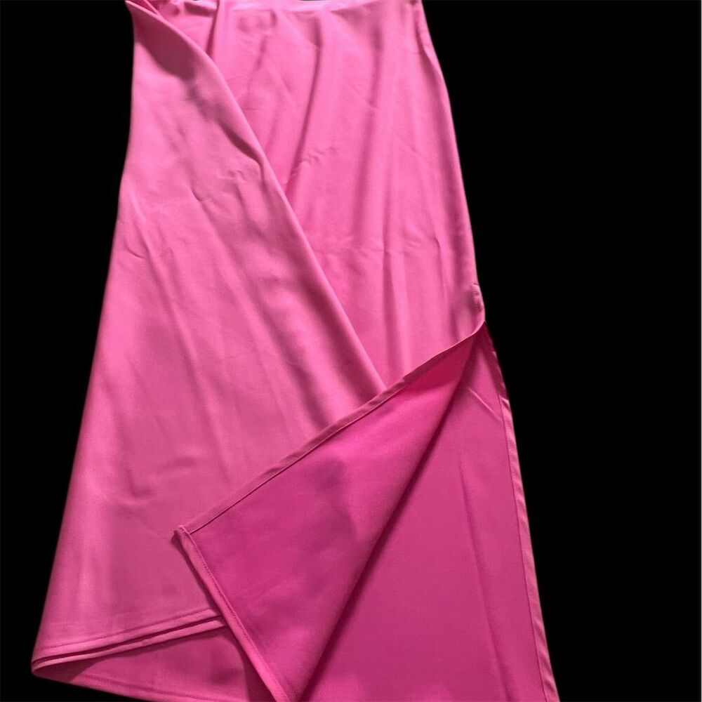 Pink Midi Skirt Size M Stretchy Fabric